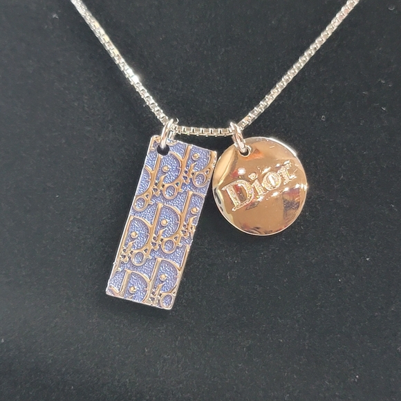 CHRISTIAN DIOR Trotter Logo Silver Tone Pendant Necklace - Picture 9 of 9